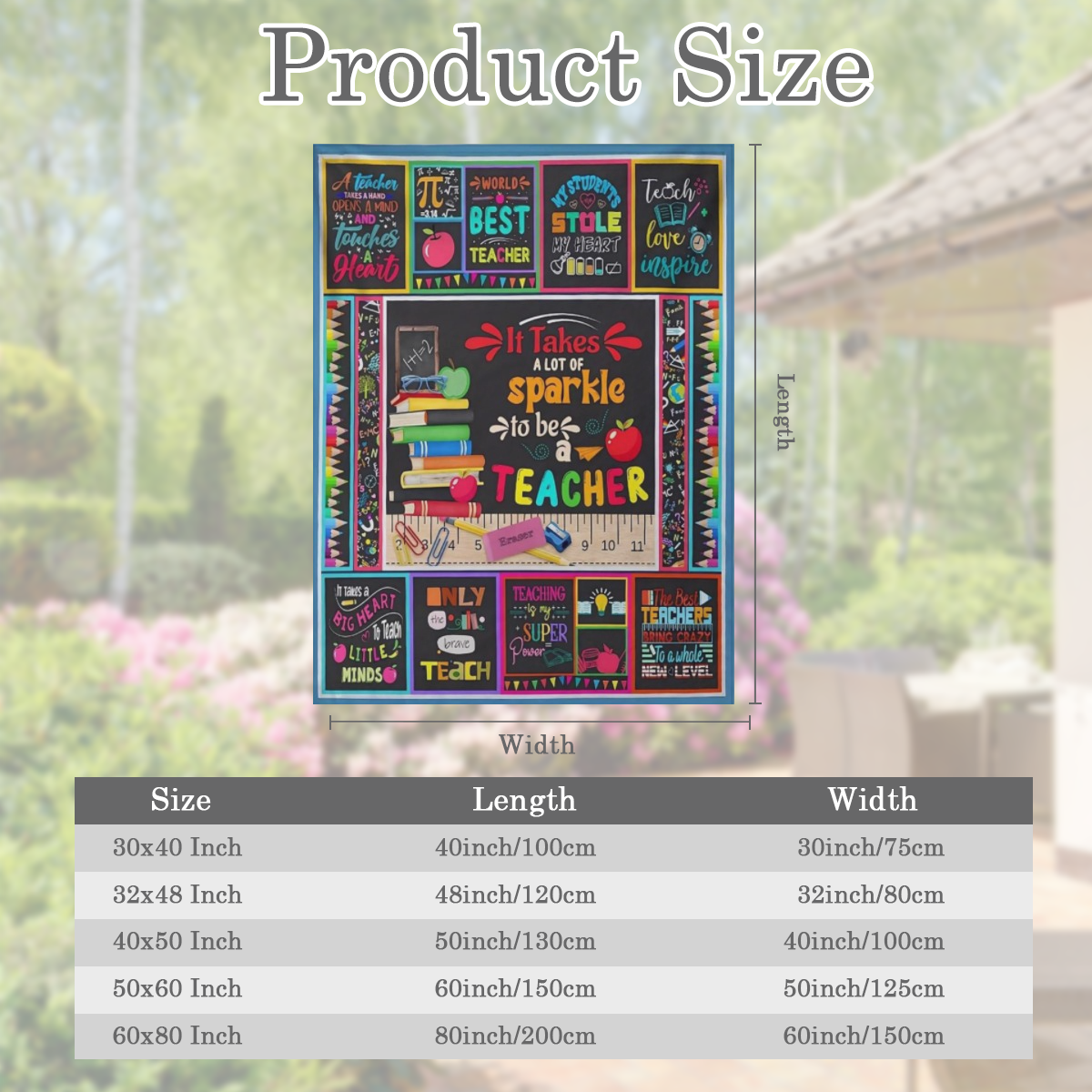 COLLEGE STYLE FLANNEL TEACHER APPRECIATION BLANKET - Digitally printed all season cozy and soft polyester knit fabric 200- 250 grams - Ideal gift for your teachers