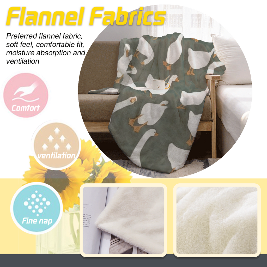 Luxuriously Soft Dark Green & White Goose Blanket - Elegant Flying Geese Pattern, All-Season Cozy Throw For Couch, Bed, Home Dec