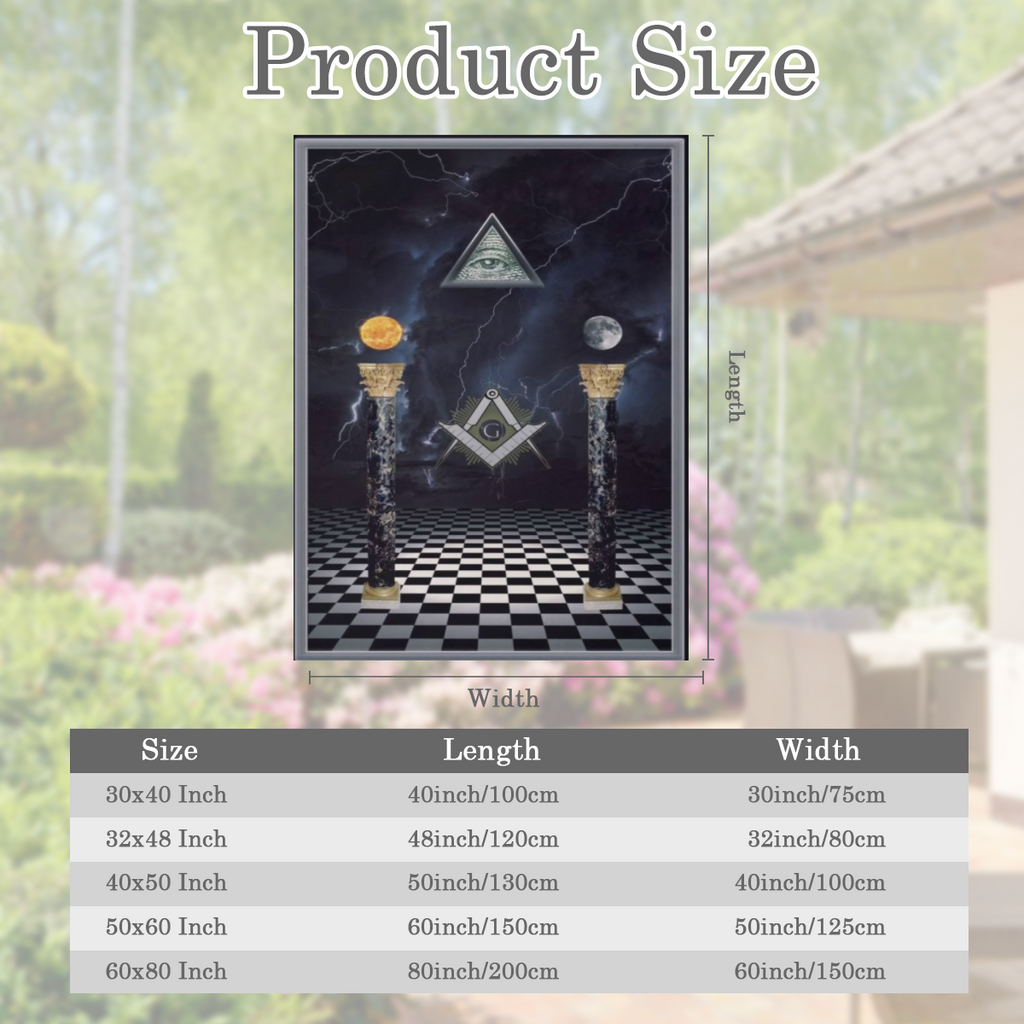 Masonic-Inspired Cozy Flannel Throw Blanket - Vintage Style with Eye of Providence & Lightning Design - All-Season Comfort for Couch, Bed, Travel & Camping - Perfect Gift for Christmas, Weddings, Birt