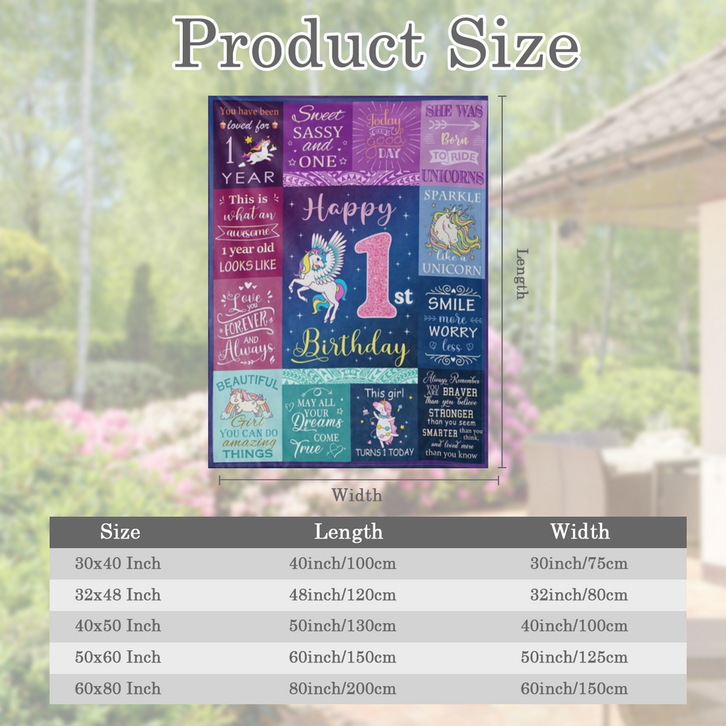 1pc 1 Year Daughter Birthday Gift Blanket, Gifts For 1/one Year Daughter, One Year Daughter Birthday Gifts, First Birthday Gift Ideas, Suitable For Nap, Office, Sofa, Couch, Bed, Camping And Travel, F