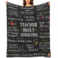 Teacher Gift for Men and Women - Soft Cozy Blanket with Daily Affirmations for Educators, Perfect for Christmas, Thank You, Birthday, or Retirement Gifts - Ideal Teacher Appreciation Present