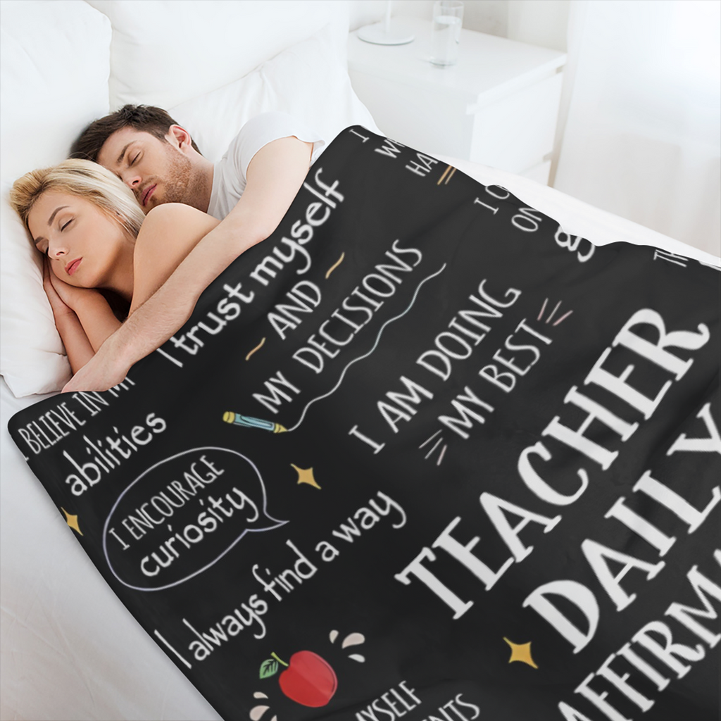 Teacher Gift for Men and Women - Soft Cozy Blanket with Daily Affirmations for Educators, Perfect for Christmas, Thank You, Birthday, or Retirement Gifts - Ideal Teacher Appreciation Present