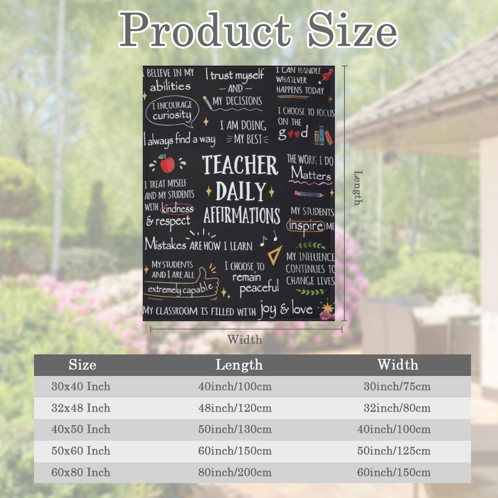 Teacher Gift for Men and Women - Soft Cozy Blanket with Daily Affirmations for Educators, Perfect for Christmas, Thank You, Birthday, or Retirement Gifts - Ideal Teacher Appreciation Present