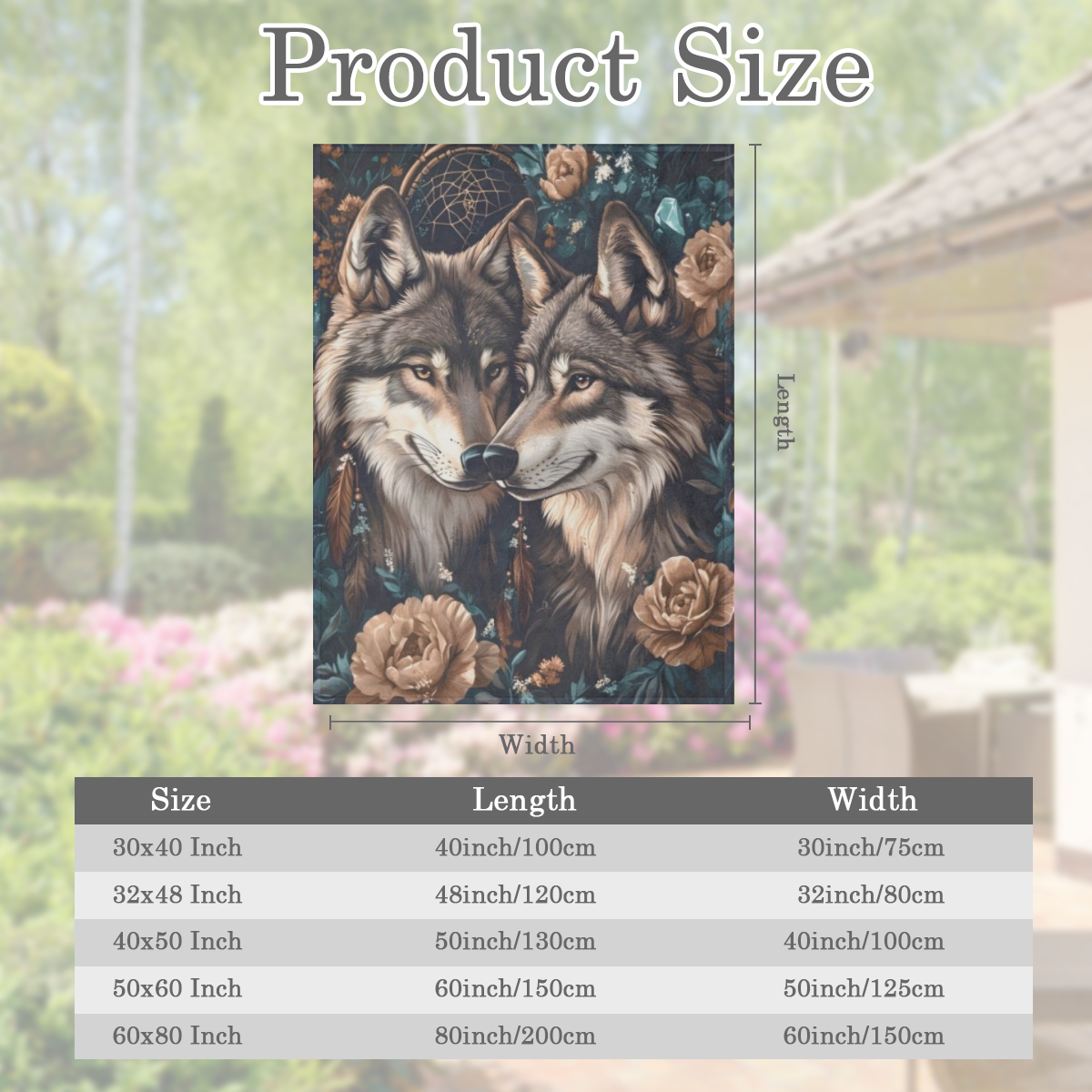 1pc Vintage Wolf Tribe Design Flannel Blanket - Tear Resistant Polyester, All Seasons, Non- Woven Fabric, Multi- Purpose for Home, Office, Outdoor Camping, Car, Holiday Decor Gift