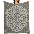 1pc Vintage Floral Blanket Grey and Beige Oak Leaf Print Suitable for Sofa Decor Bed Decor Living Room Decor Bedroom Decor Home Decor and Wall Decor.