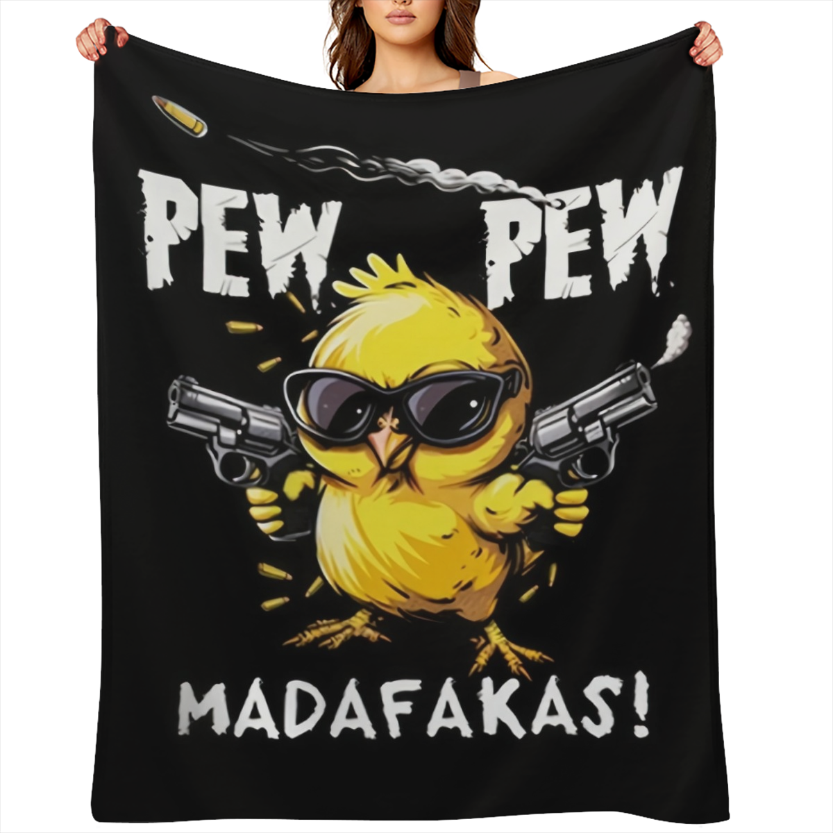 Cozy Flannel Throw Blanket with Quirky Duck Design - Perfect Gift for Family & Friends, Versatile for Couch, Bed, Office, and Travel