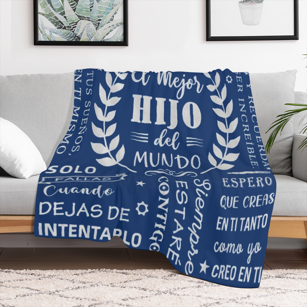 1pc Manta de Forro Polar Acogedora para Hijo de Pap Espaol - Suave, Ligera y Amigable con la Piel - Estilo Retro Vintage - Regalo Perfecto y Considerado para Hijos, Ideal para Sof, Sala de Estar y Uso