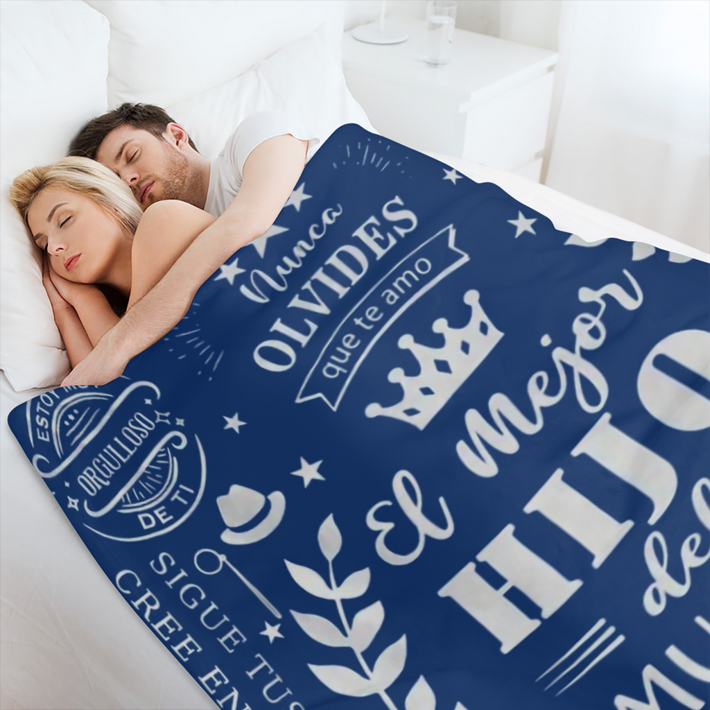 1pc Manta de Forro Polar Acogedora para Hijo de Pap Espaol - Suave, Ligera y Amigable con la Piel - Estilo Retro Vintage - Regalo Perfecto y Considerado para Hijos, Ideal para Sof, Sala de Estar y Uso