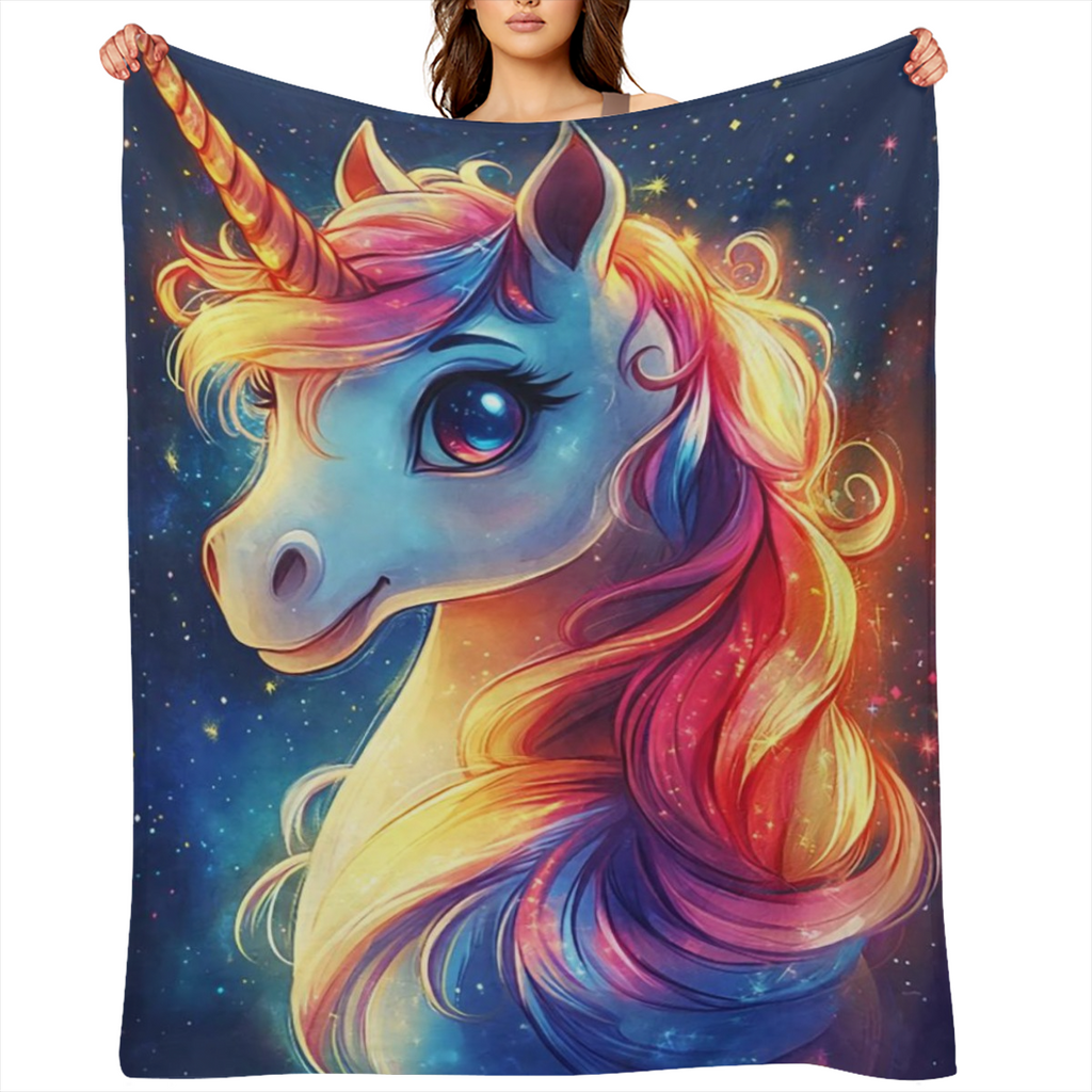 1pc Mythical Creature- Themed Plush Blanket - Soft and Cozy Knit Polyester Flannel Throw for Sofa, Bed, Travel - Lightweight, Warm Digital Printed Fleece for Living Room, Office, Chair - Ideal Gift fo