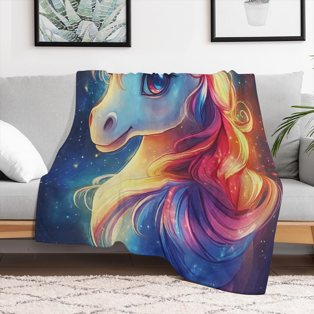 1pc Mythical Creature- Themed Plush Blanket - Soft and Cozy Knit Polyester Flannel Throw for Sofa, Bed, Travel - Lightweight, Warm Digital Printed Fleece for Living Room, Office, Chair - Ideal Gift fo