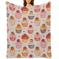 Adorable Cupcake And Hearts Blanket Soft Warm Fuzzy Lightweight Flannel Throw Blanket Perfect for Couch, Bed, Decor, Travel And Outdoor Use, Cozy Blankets for Adults Kids Women Girls