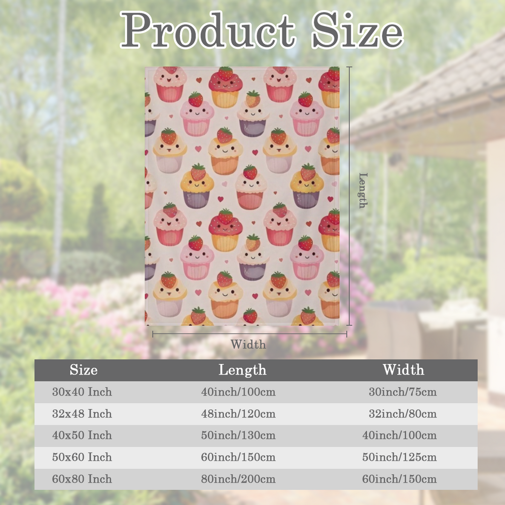 Adorable Cupcake And Hearts Blanket Soft Warm Fuzzy Lightweight Flannel Throw Blanket Perfect for Couch, Bed, Decor, Travel And Outdoor Use, Cozy Blankets for Adults Kids Women Girls
