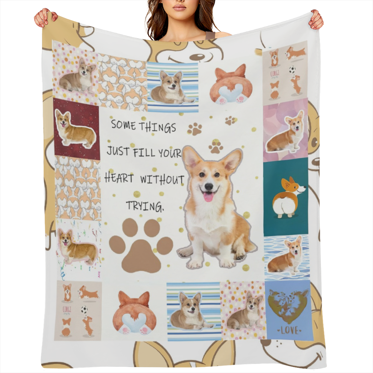 Corgi Dog Lovers Blanket Throw Super Soft and Cozy Blankets for Home Decoration, Couch, Bed, Sofa 40x30 Extra Small for Pets for All Seasons