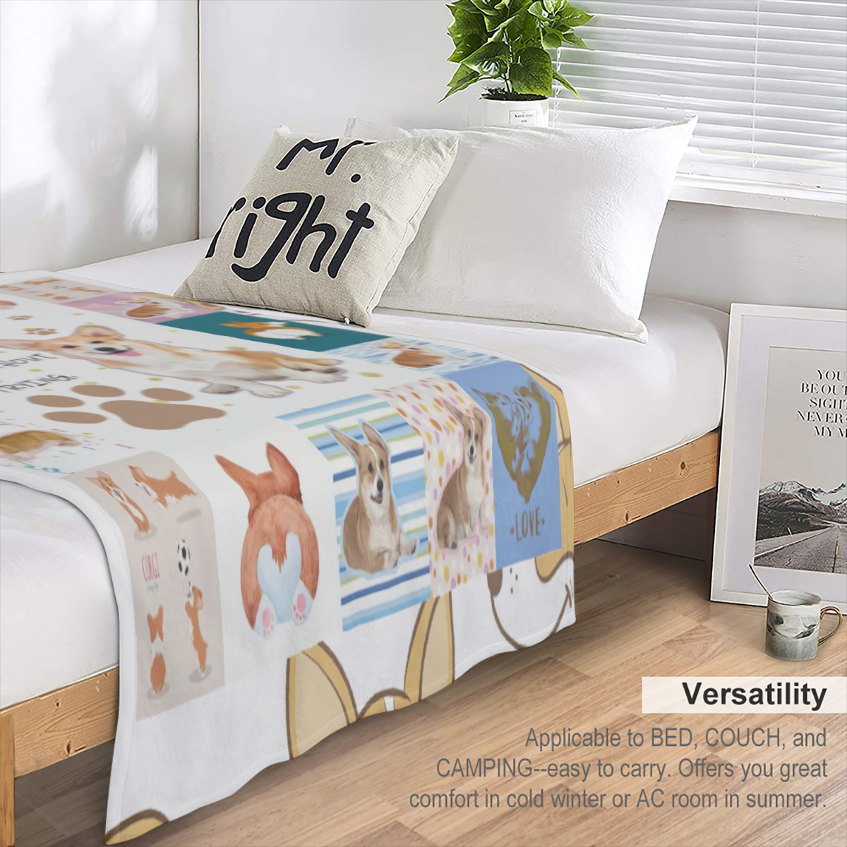 Corgi Dog Lovers Blanket Throw Super Soft and Cozy Blankets for Home Decoration, Couch, Bed, Sofa 40x30 Extra Small for Pets for All Seasons