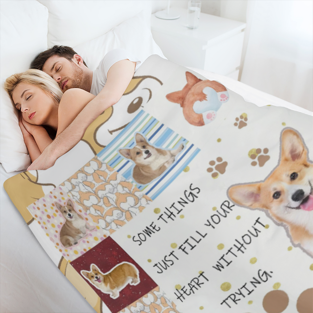 Corgi Dog Lovers Blanket Throw Super Soft and Cozy Blankets for Home Decoration, Couch, Bed, Sofa 40x30 Extra Small for Pets for All Seasons