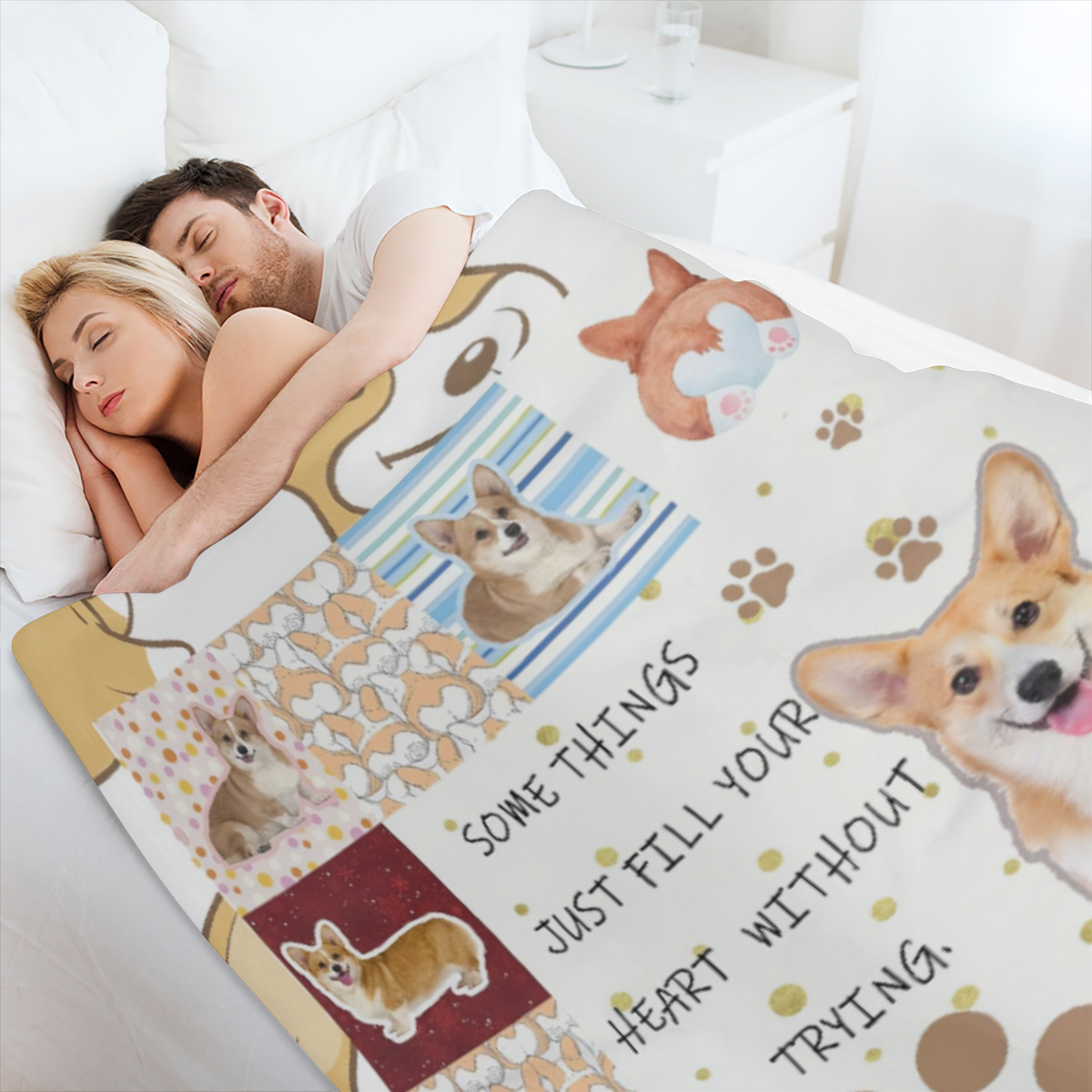 Corgi Dog Lovers Blanket Throw Super Soft and Cozy Blankets for Home Decoration, Couch, Bed, Sofa 40x30 Extra Small for Pets for All Seasons