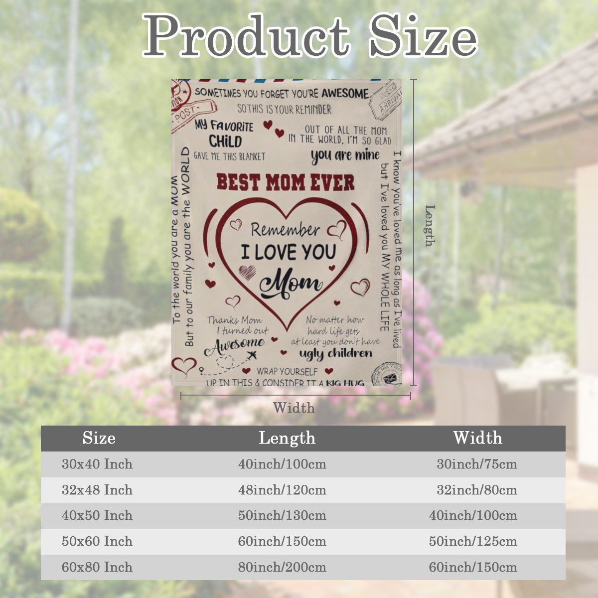 Best Mom Ever Blanket, Gifts for Mom, Mom Gifts for Christmas from Daughter Son, Gifts for Women for Anniversary, Birthday, Mother' s Day, I Love You Mom Letter Cozy Fleece Blanket 50x60, 280GSM CozyF