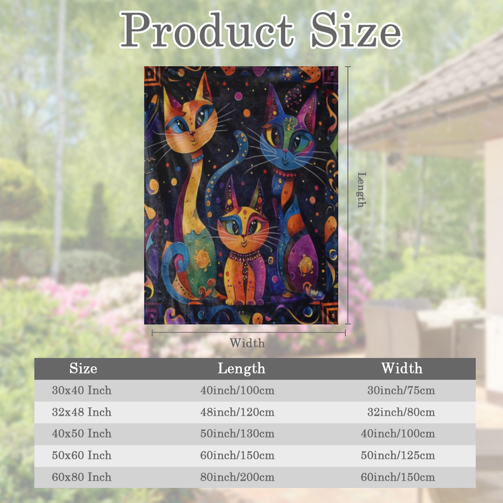 Cozy plush cat print shaggy blanket - soft, warm, versatile for sofas, beds, cars, offices, camping holiday gift ideas all year round
