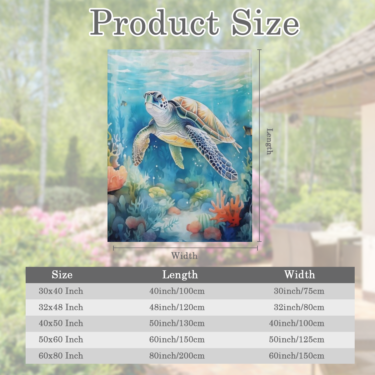 1pc Manta de Franela con Tem¨¢tica de Tortuga y Oc¨¦ano - Tela de Punto de Poli¨¦ster Suave y Plush para Todas las Estaciones, Ligera y C¨®moda para Cama y Sof¨¢, 250-300gsm, Estilo Contempor¨¢neo, Re