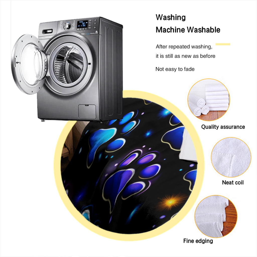 Extra Large Heavyweight 280GSM Soft Polyester Paw Print Blanket Suitable for - Deep Purple, Blue,, Black, Pink, Purple Queen Size (60"x80") & Twin/Full Sizes (30x40"/50x60") - All-Season Couch, Bed, C