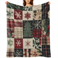 Cozy Flannel Christmas blanket in snow and pine pattern - soft and warm, suitable for sofas, beds, cars, offices, camping - all- season gift, Christmas throw blanket