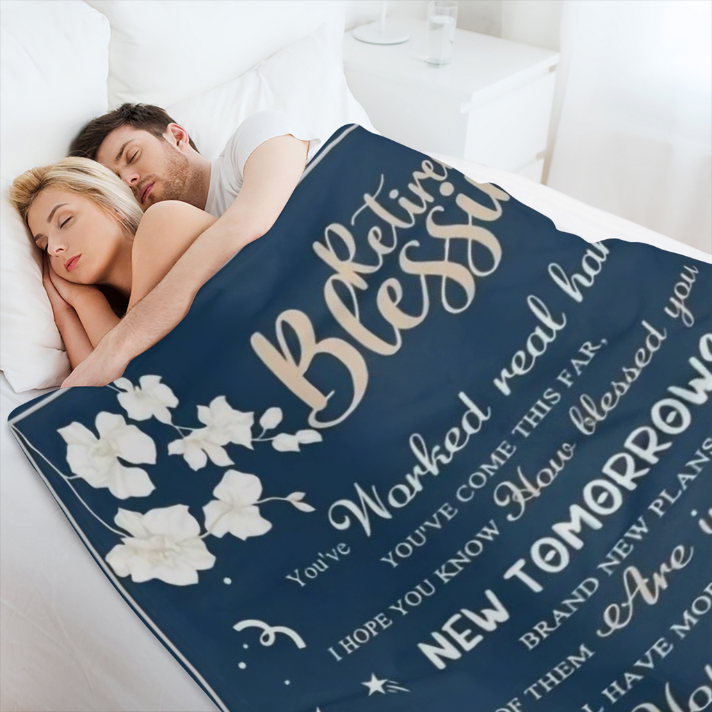 1pc Glam Style Polyester Retirement Gift Throw Blanket - All Seasons Woven Office Farewell Present for Dads, Nurses, Doctors, Colleagues - Red Happy Retirement Print CouchCarBedding Blanket