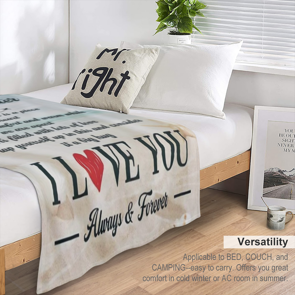 1pc, 51. 2x59. 1 inches, Polyester Fleece Blanket, To My Daughter Sentimental Quote, Cozy Throw with Heartfelt Message, Durable and Anti- Tear, Machine Washable, Ideal for Travel and Home Decor
