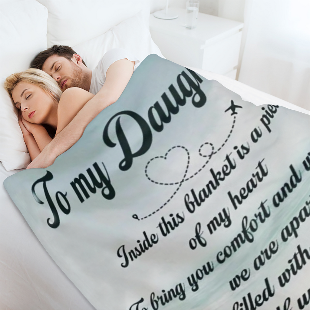 1pc, 51. 2x59. 1 inches, Polyester Fleece Blanket, To My Daughter Sentimental Quote, Cozy Throw with Heartfelt Message, Durable and Anti- Tear, Machine Washable, Ideal for Travel and Home Decor
