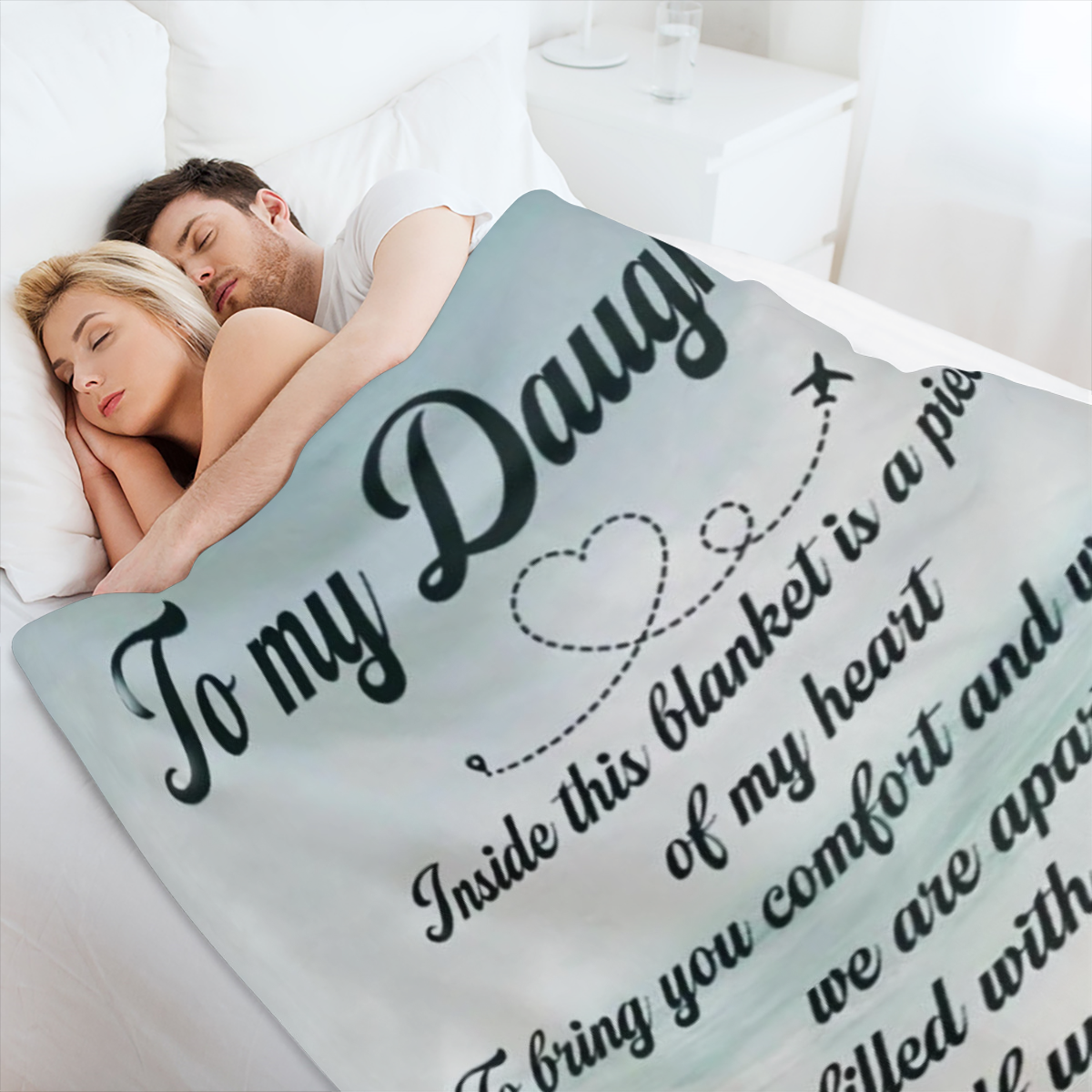 1pc, 51. 2x59. 1 inches, Polyester Fleece Blanket, To My Daughter Sentimental Quote, Cozy Throw with Heartfelt Message, Durable and Anti- Tear, Machine Washable, Ideal for Travel and Home Decor