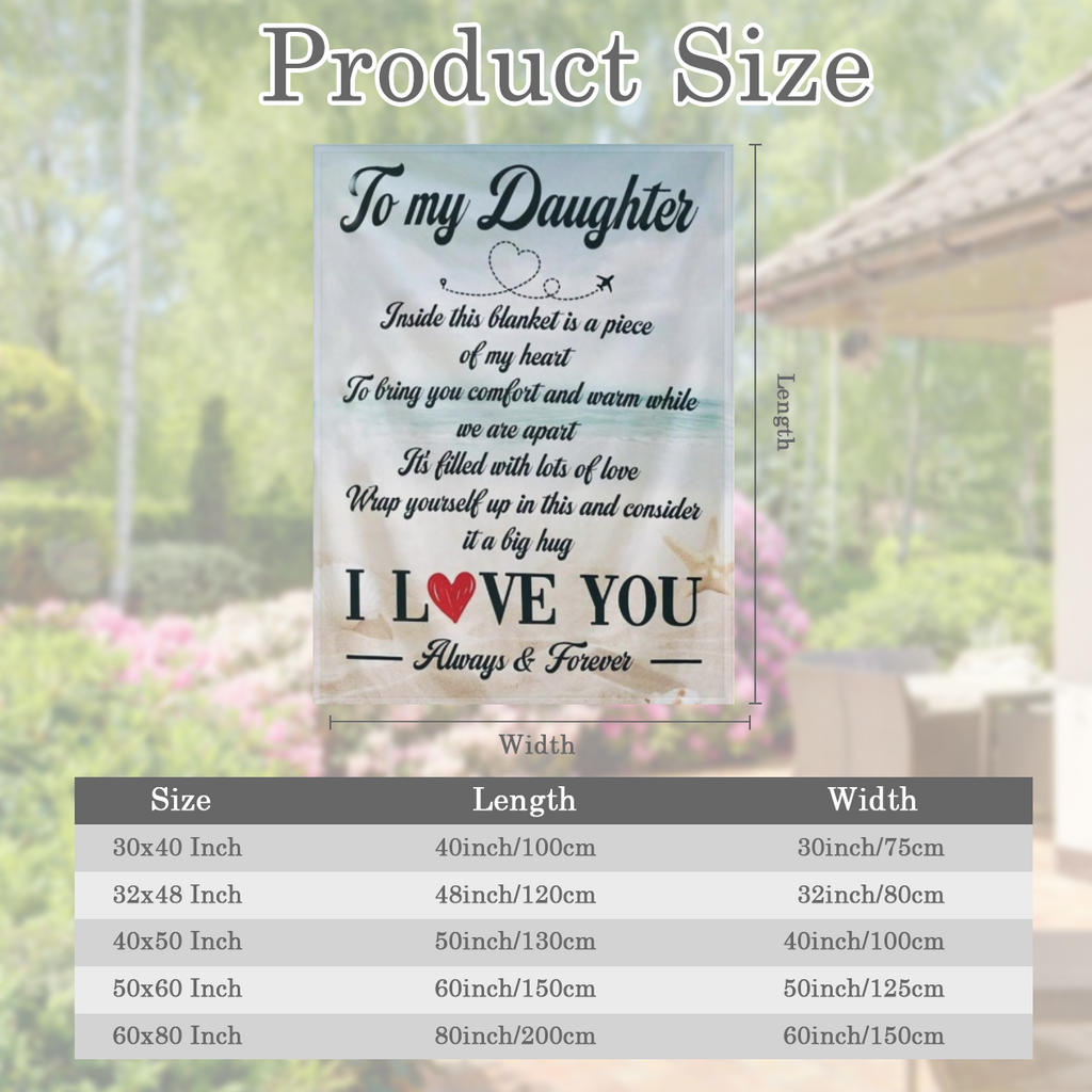 1pc, 51. 2x59. 1 inches, Polyester Fleece Blanket, To My Daughter Sentimental Quote, Cozy Throw with Heartfelt Message, Durable and Anti- Tear, Machine Washable, Ideal for Travel and Home Decor