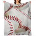 1pc Baseball Throw Blanket, Bed Blanket, Warm Cozy Soft Blanket For Couch Bed Sofa Office Camping