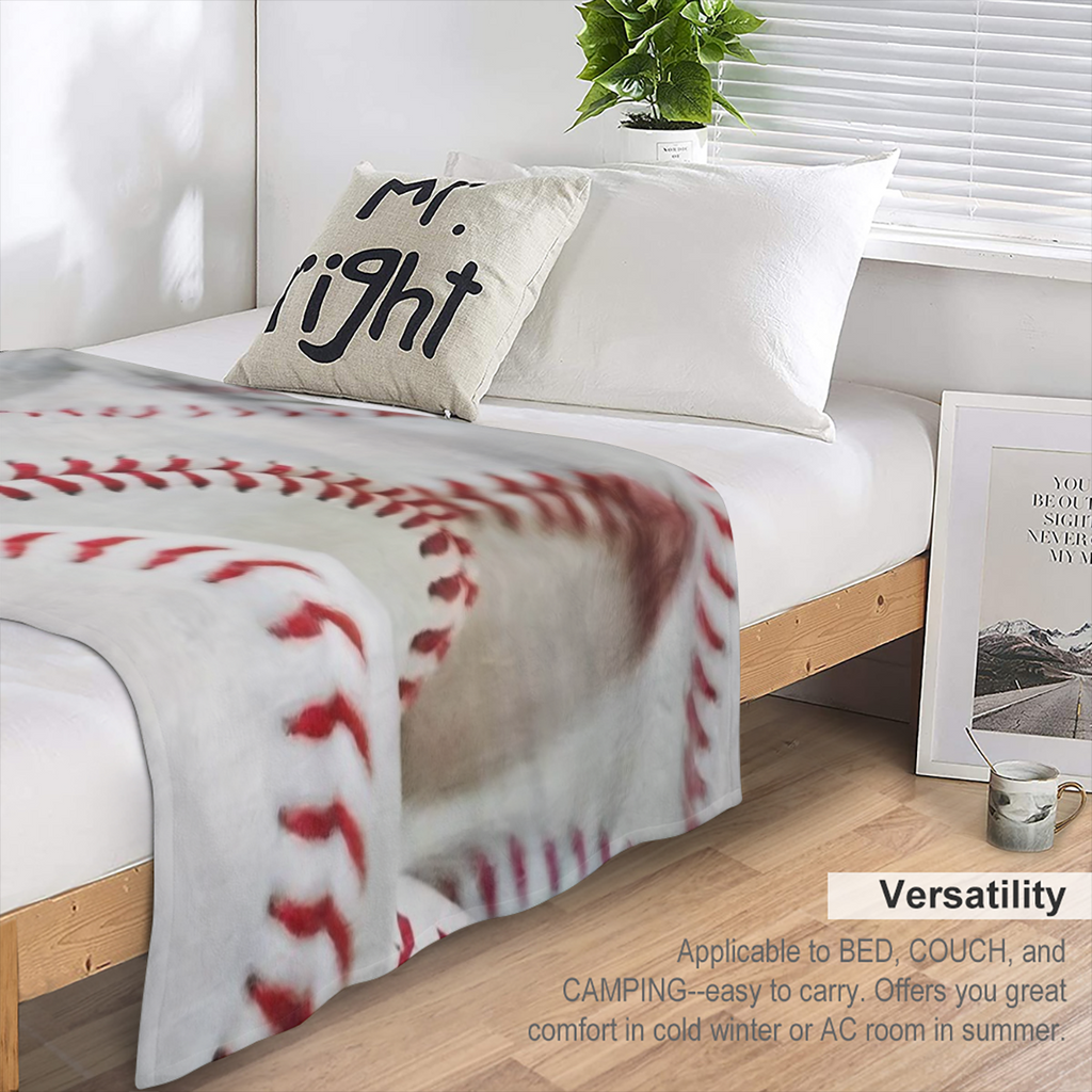 1pc Baseball Throw Blanket, Bed Blanket, Warm Cozy Soft Blanket For Couch Bed Sofa Office Camping