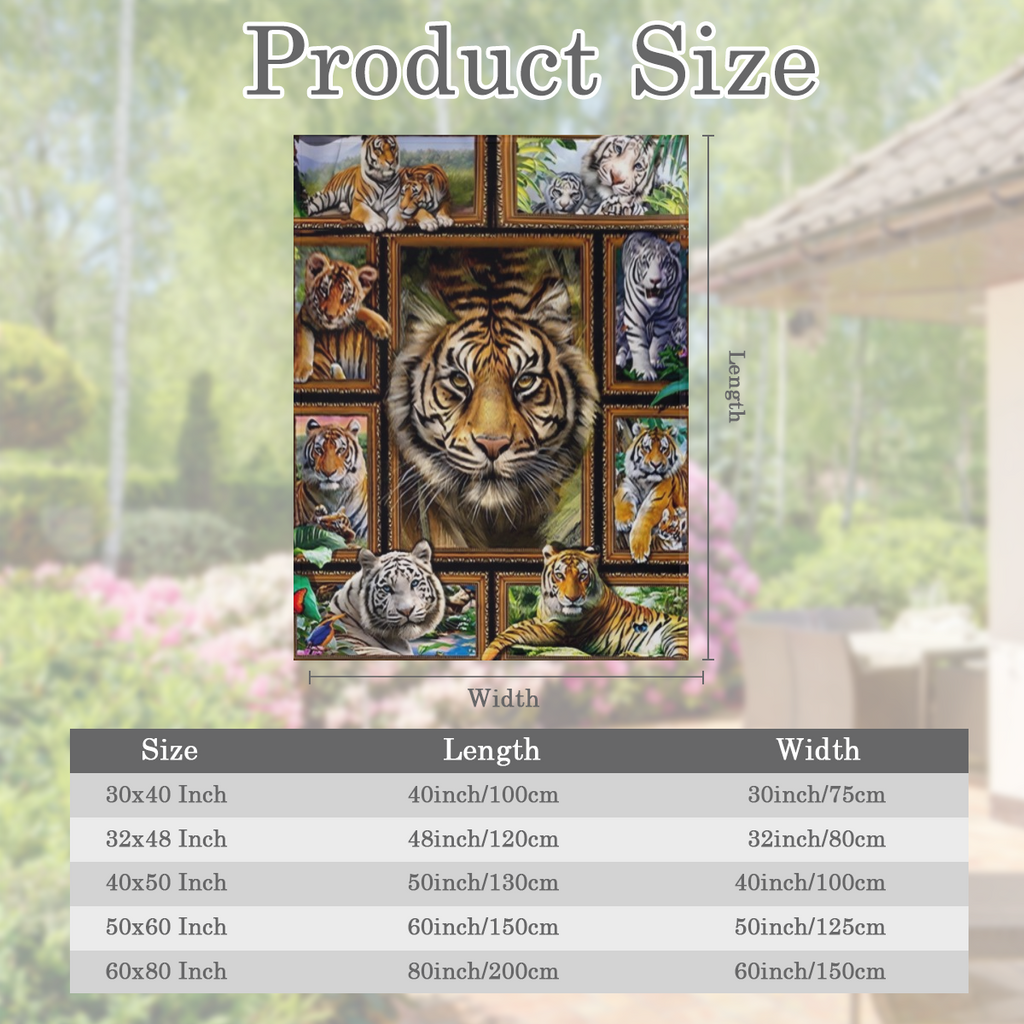 1pc Cozy Tiger Print Fleece Blanket - Soft Flannel Throw for Sofa, Bed, Travel, Camping, Living Room, Office, Couch, Chair - Warm, Lightweight, Digital Printing, Gift Idea for Family or Friends