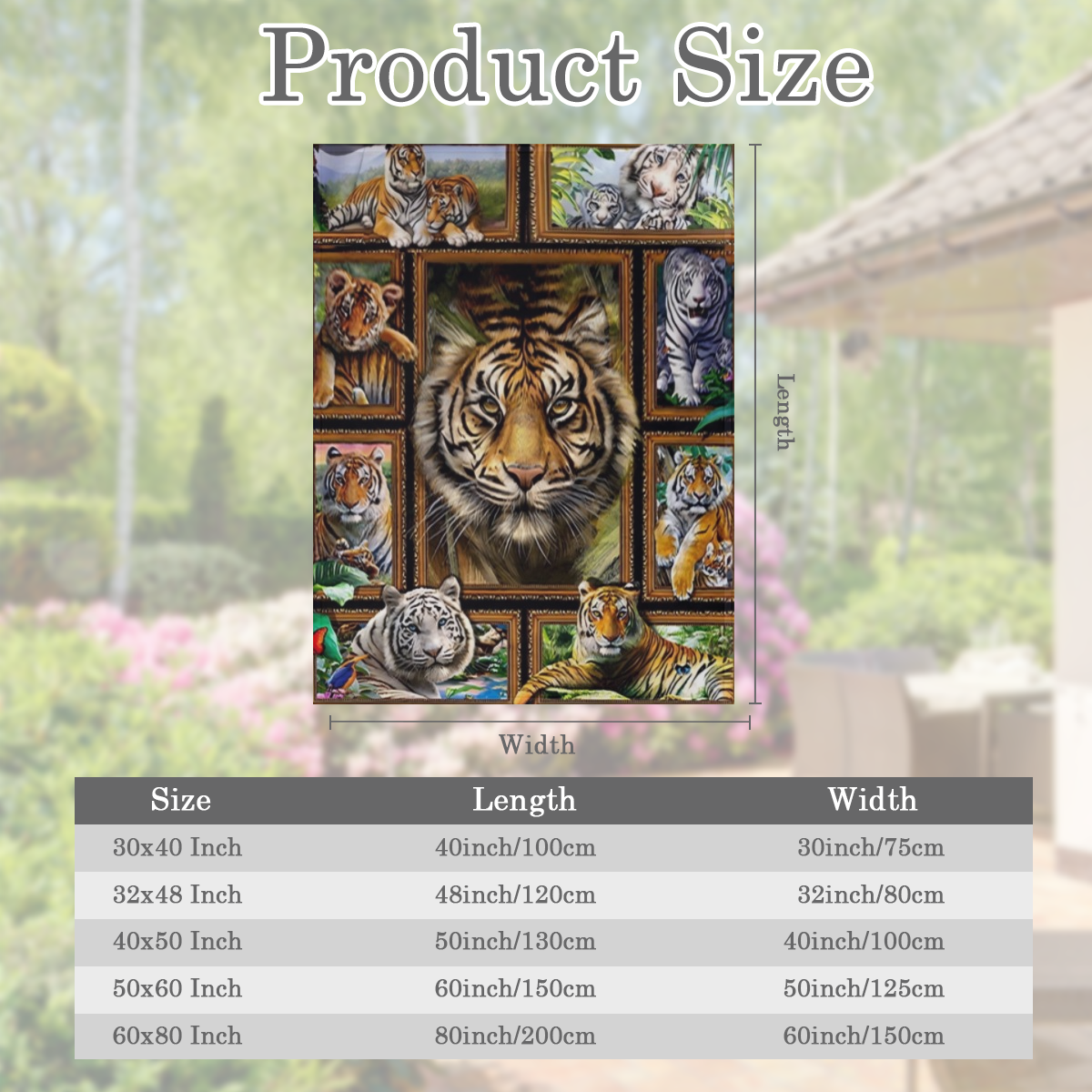 1pc Cozy Tiger Print Fleece Blanket - Soft Flannel Throw for Sofa, Bed, Travel, Camping, Living Room, Office, Couch, Chair - Warm, Lightweight, Digital Printing, Gift Idea for Family or Friends