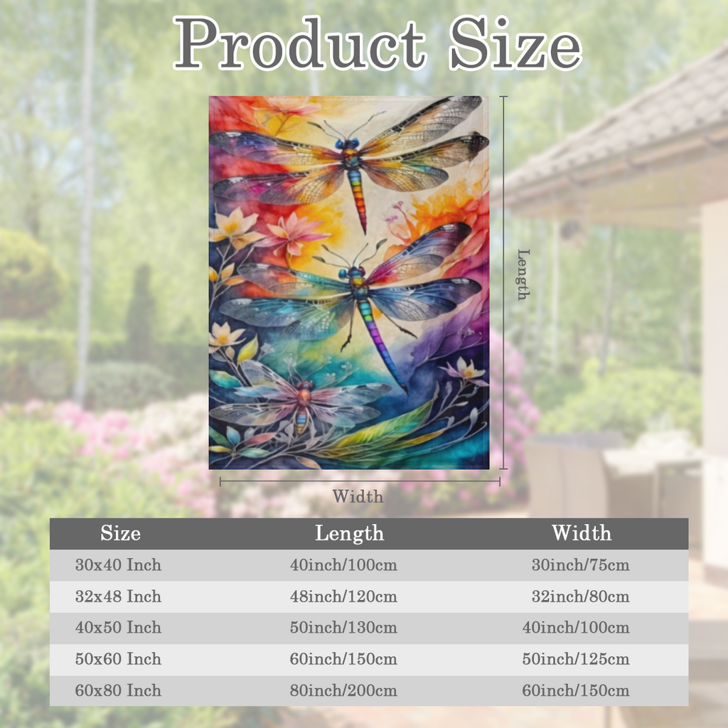 1pc Luxurious Dragonfly Flannel Blanket - Ultra- Soft & Cozy, Versatile for Home, Office, Travel - Lightweight & Portable, Perfect Gift for Men & Women
