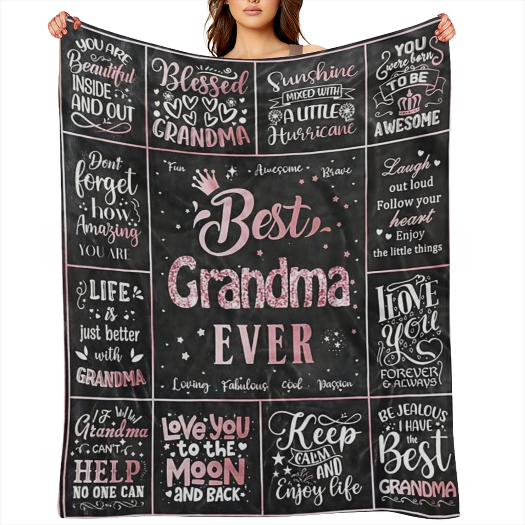 1 Pc Blanket Gifts for Grandma Blanket, Grandma Gifts, Gifts for Mom, Best Grandma, Happy Birthday Grandma Gifts, Great Grandmother Gifts from Grandson Granddaughter, Throw Blanket