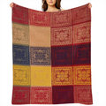 1pc Bohemian Style Chenille Fringed Sofa Blanket Colorful Woven Hippie Blanket for Sofa Bed Chair Recliner Loveseat 100 Polyester Flannel All-Season Home Decor Machine Washable