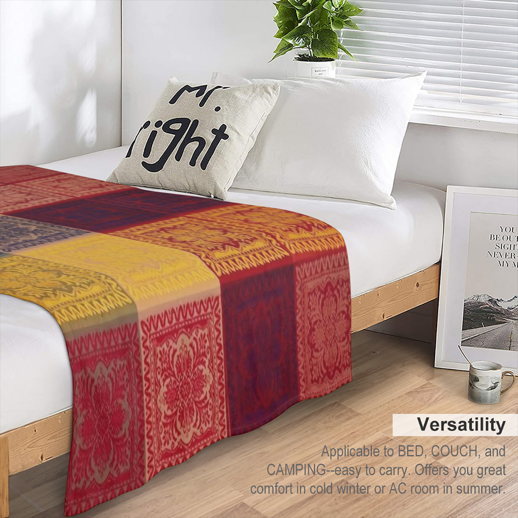 1pc Bohemian Style Chenille Fringed Sofa Blanket Colorful Woven Hippie Blanket for Sofa Bed Chair Recliner Loveseat 100 Polyester Flannel All-Season Home Decor Machine Washable