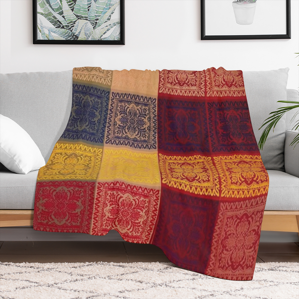 1pc Bohemian Style Chenille Fringed Sofa Blanket Colorful Woven Hippie Blanket for Sofa Bed Chair Recliner Loveseat 100 Polyester Flannel All-Season Home Decor Machine Washable