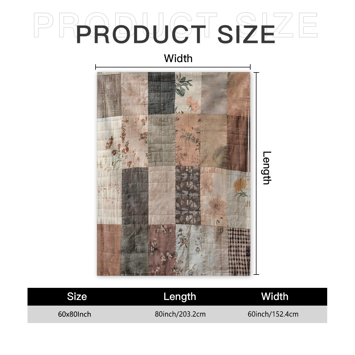 Zeal Lily Vintage Patchwork Flannel Throw Blanket ¨C Soft, Cozy & Colorful Plaid and Floral Print Design for Sofa, Bed, Car, Office, Camping, All-Season Gift, Versatile Travel Accessory| Retro Aesthe