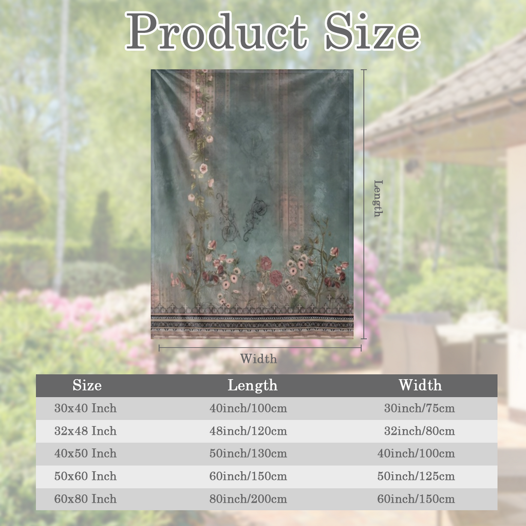 1pc Vintage Floral Print Flannel Blanket - Soft Cozy Polyester Non-Woven Fabric, All-Season Warmth for Couch, Bed, Office, Camping, Travel - Ideal Gift Blanket
