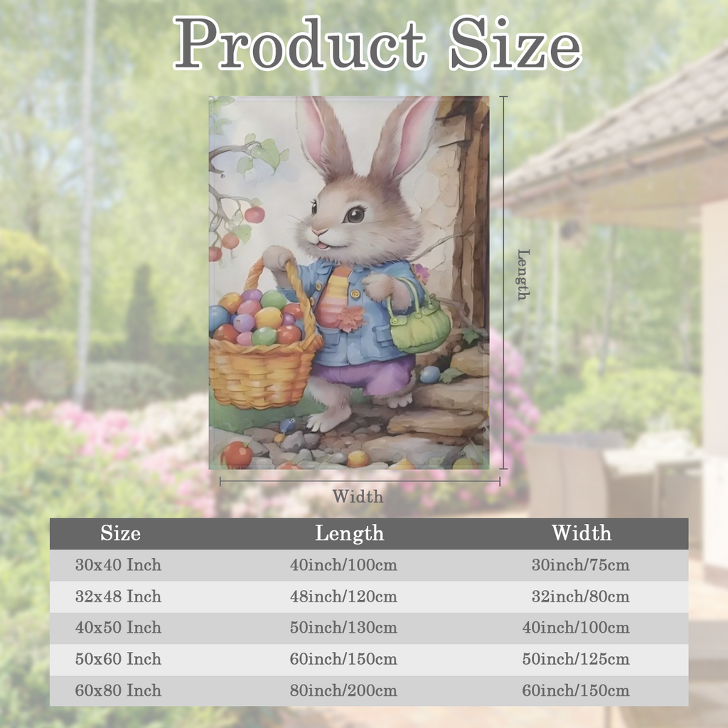 1pc Easter Bunny Egg Cute Print Flannel Blanket, Soft Warm Cozy Skin- friendly Machine Washable Blanket For Sofa Bed Car Camping Office Home Decor, Multipurpose Gift Blanket For All Seasons- 100 Polye