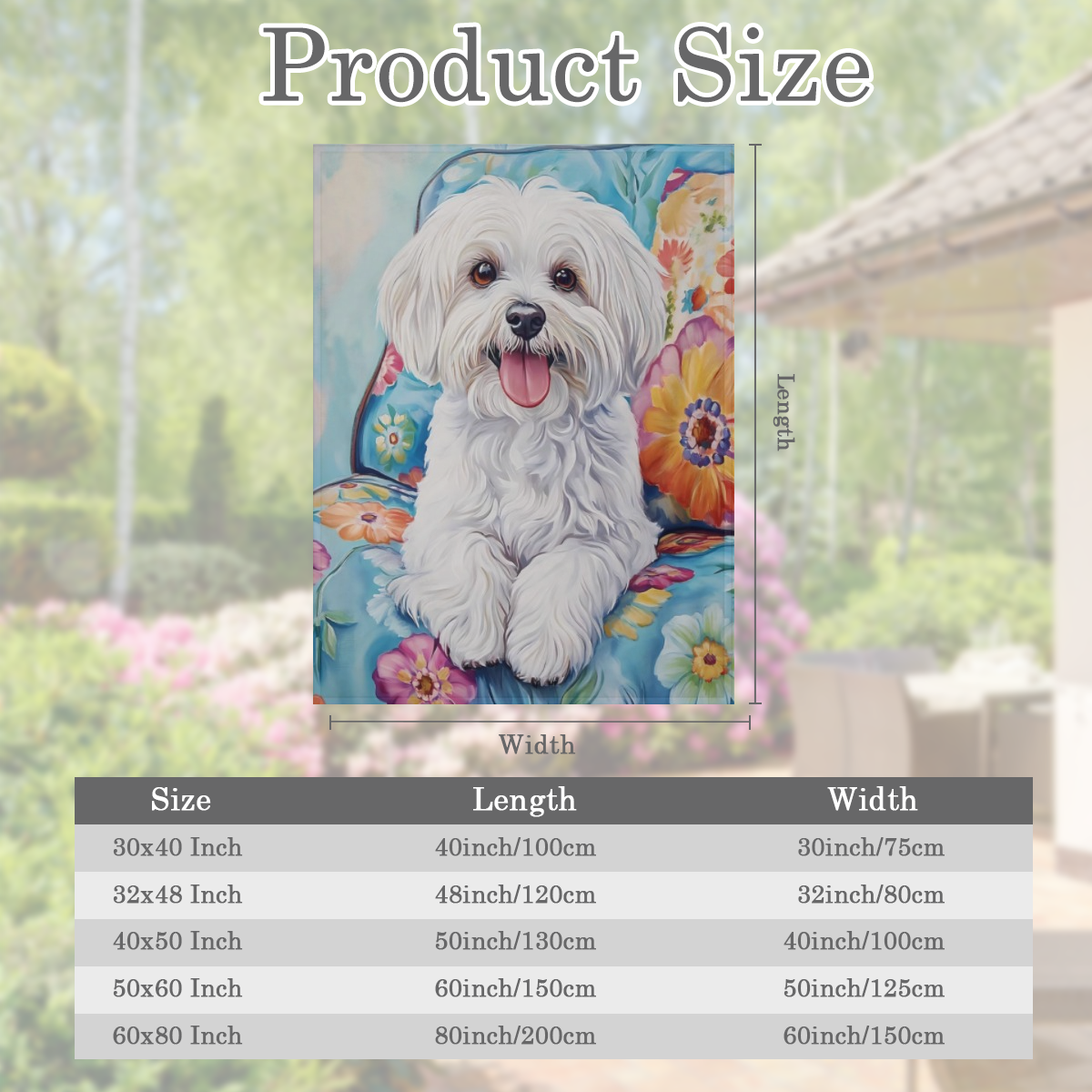 Adorable Maltese Dog Blanket, Soft Cozy Flannel Puppy Throw Blanket for Adults Kids Men Women, Lightweight Warm Fuzzy Blankets for Couch, Travel, Bed And Home Decor