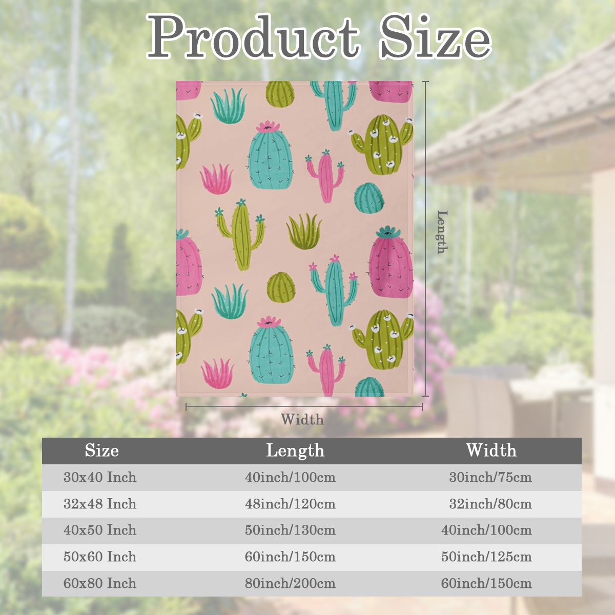 Cozy Cactus Print Flannel Throw Blanket - Ultra- Soft, Warm, and Versatile for Snuggling Up on Couch, Bed, Office, or Travel - Perfect Gift Idea for Friends and Family