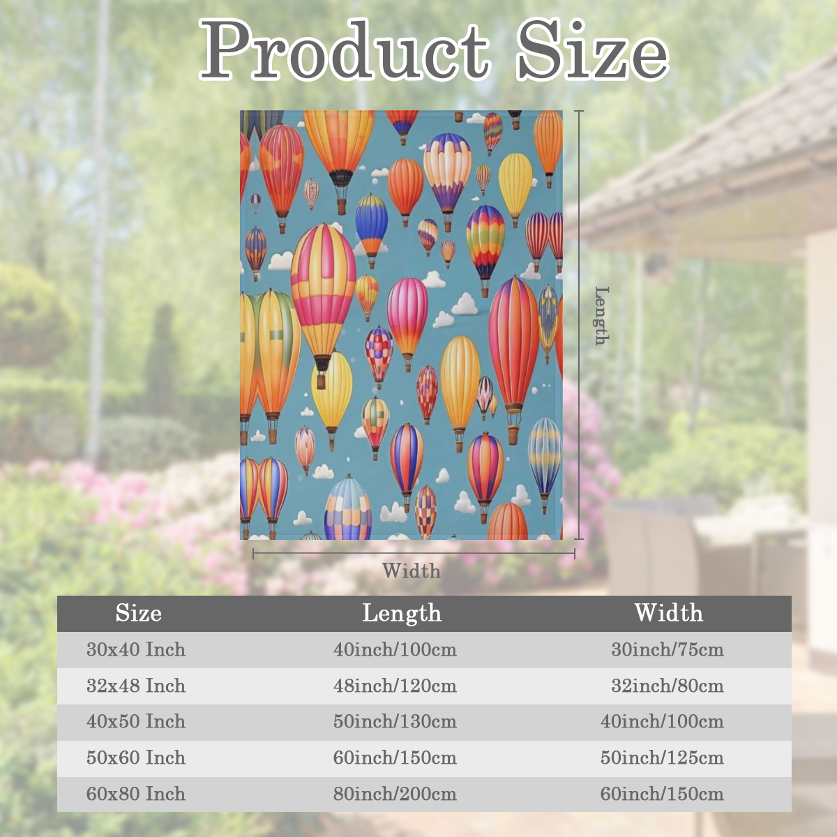 Hot Air Colorful Balloons Print Ultra-Soft Flannel Blanket for Bedding Sofa and Travel
