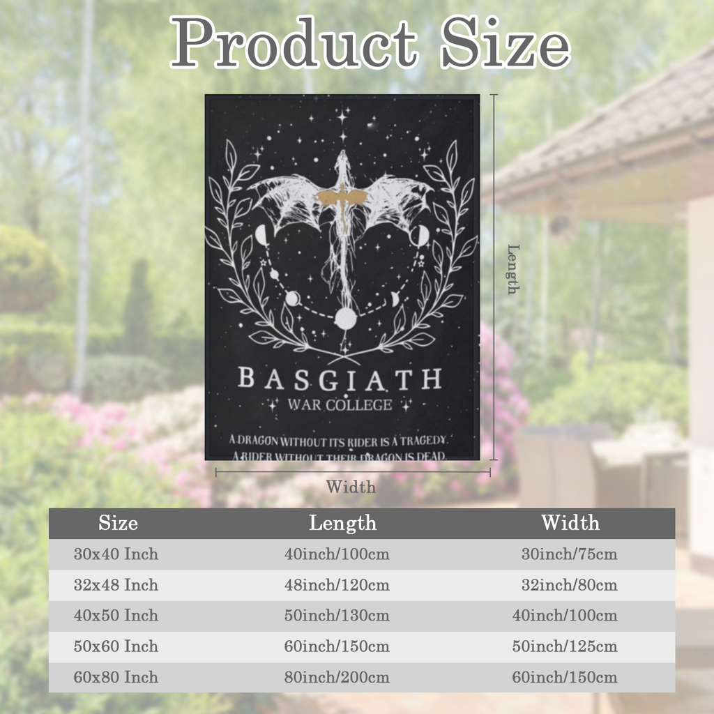 Basgiath Empyrean War College Dragon Fourth Rider Wing Throw Blanket Ultra- Soft 100 Polyester Flannel Black & White Fantasy Design with Celestial Motifs Ideal for Reading Nooks & Gifts All- Season Co