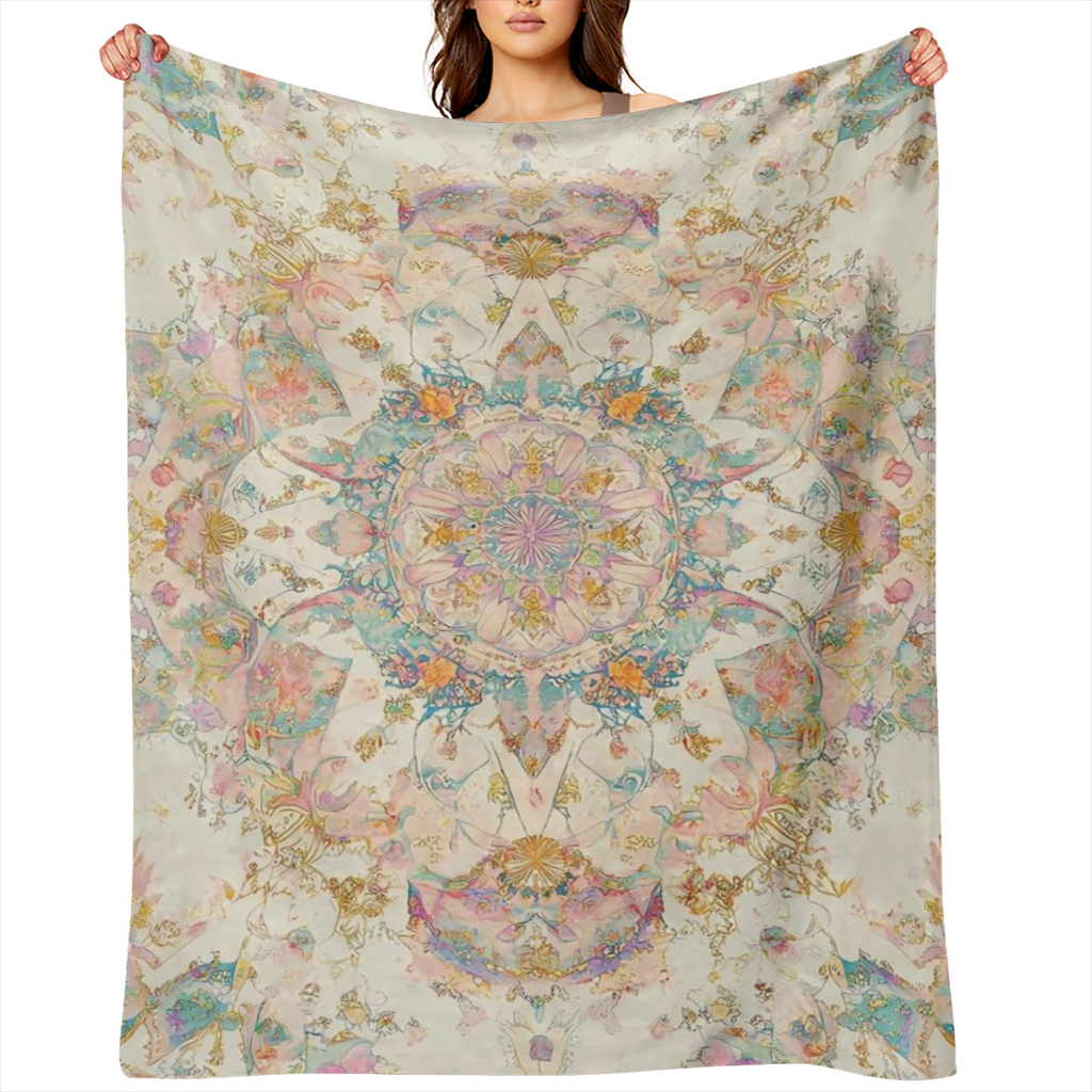 A Bohemian printed flannel blanket, modern style, digital printing, tear resistant, suitable for all seasons, 200- 250 gm2, knitted polyester, suitable for outdoors, beach, camping, sofas, pets, offic