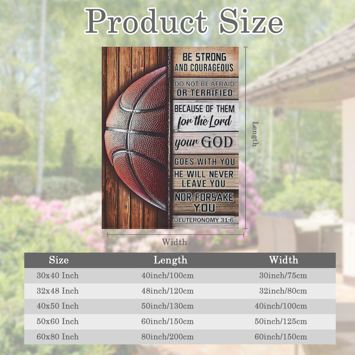 Traditional-style Brown Flannel Fleece Blanket Basketball Theme Wood Texture Background with Bible Inspirational Verses Machine Washable Polyester 100 200-250 g Quilted Digital Print for All Seasons M