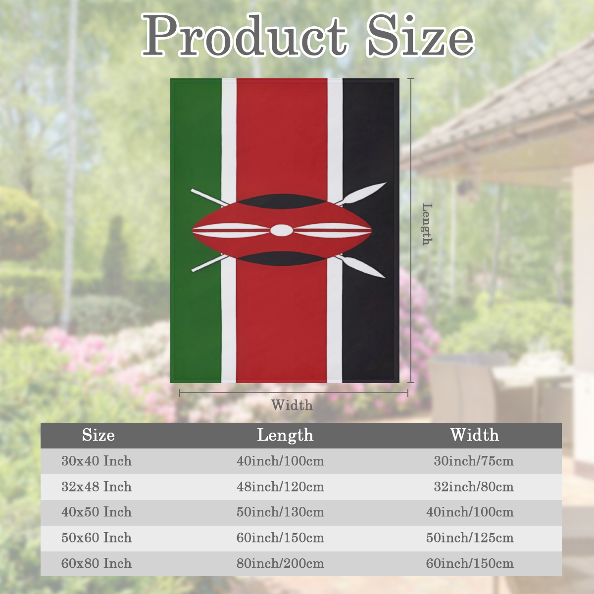 280gsm 100. 00 polyester flannel blanket single side printing, back side pure white Kenya vintage flag flannel blanket, soft and comfortable all seasons blanket suitable for sand