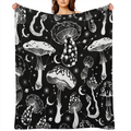 1pc Cozy Mushroom Pattern Flannel Blanket - Soft, Warm, Lightweight, and Comfortable for Home, Sofa, Bed, Travel, Camping, Office Chair - Perfect Gift for Family and Friends